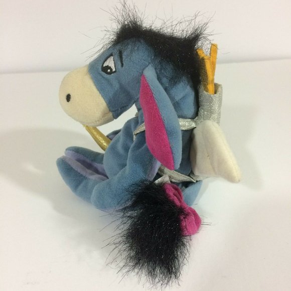 Walt Disney Company Cupid Eeyore Beanie Plush Valentine Bow Stuffed Animal 9" - Picture 2 of 9